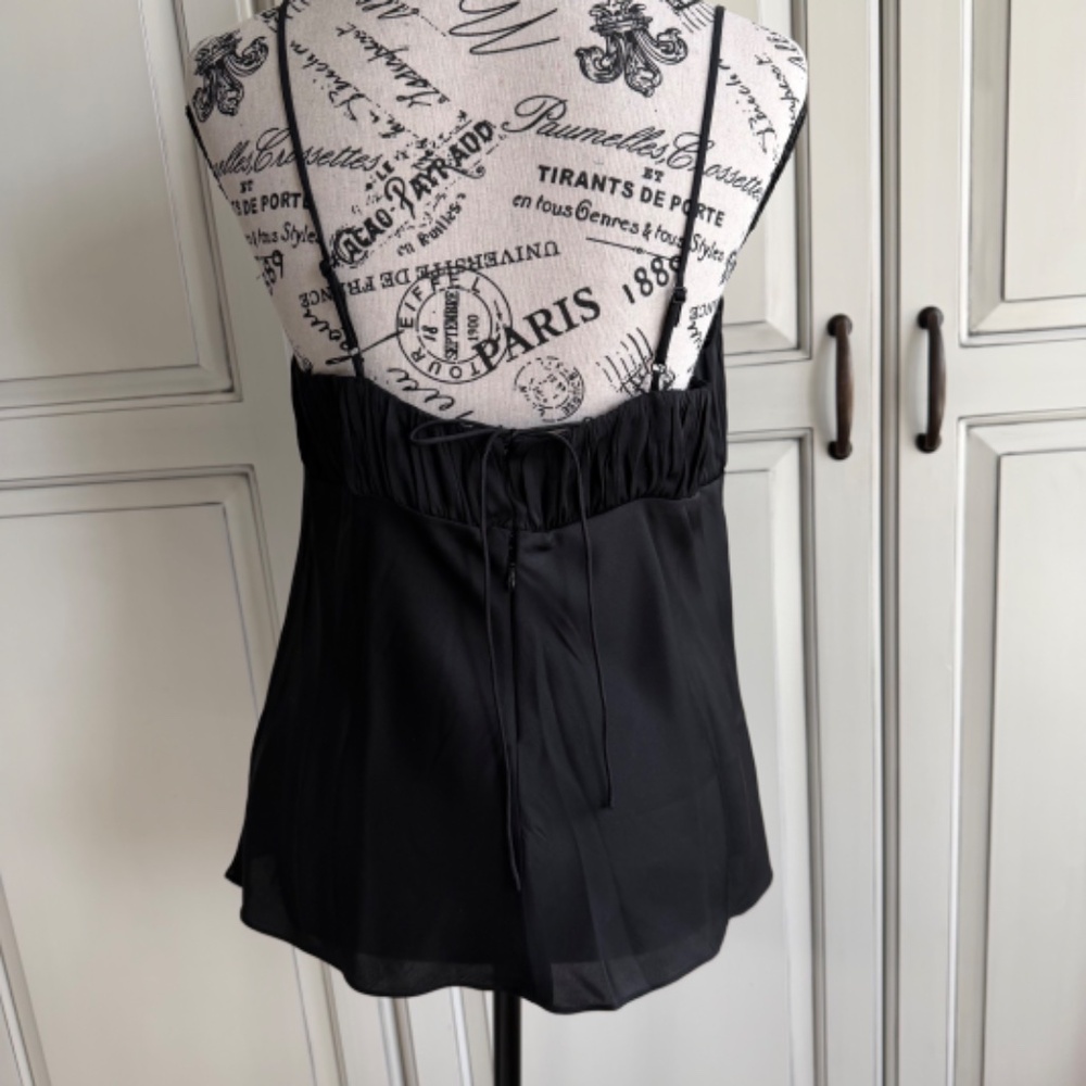 J. Crew Gathered Stretch Silk Black Camisole Size 10 NWT - Picture 4 of 5